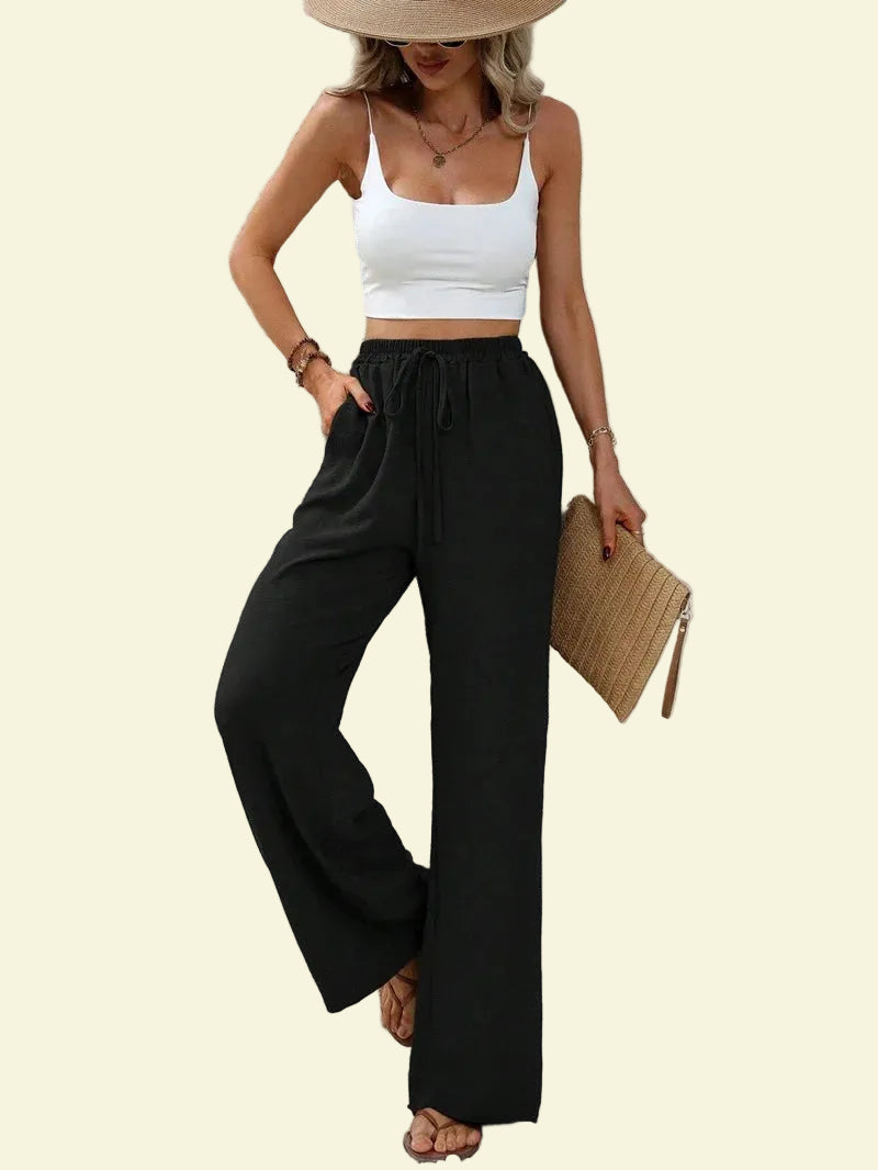 No. 7 Loungewear Pant, Resort, Casual, Trouser, Wide Leg, High Waist
