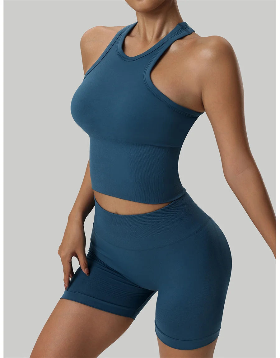 No. 6 Tank Top, Seamless,  Racerback, Compressive Core,  Cropped Length