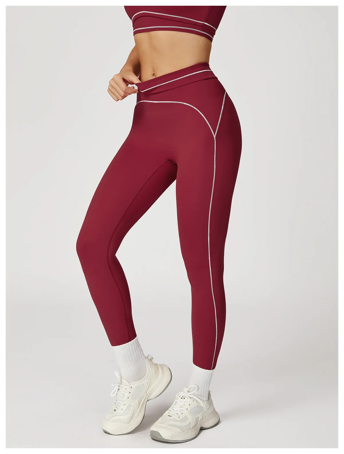 No. 6 Legging, Heart Throb Piping, Statement Comfort Waistband, No Front Seam, Butter Soft