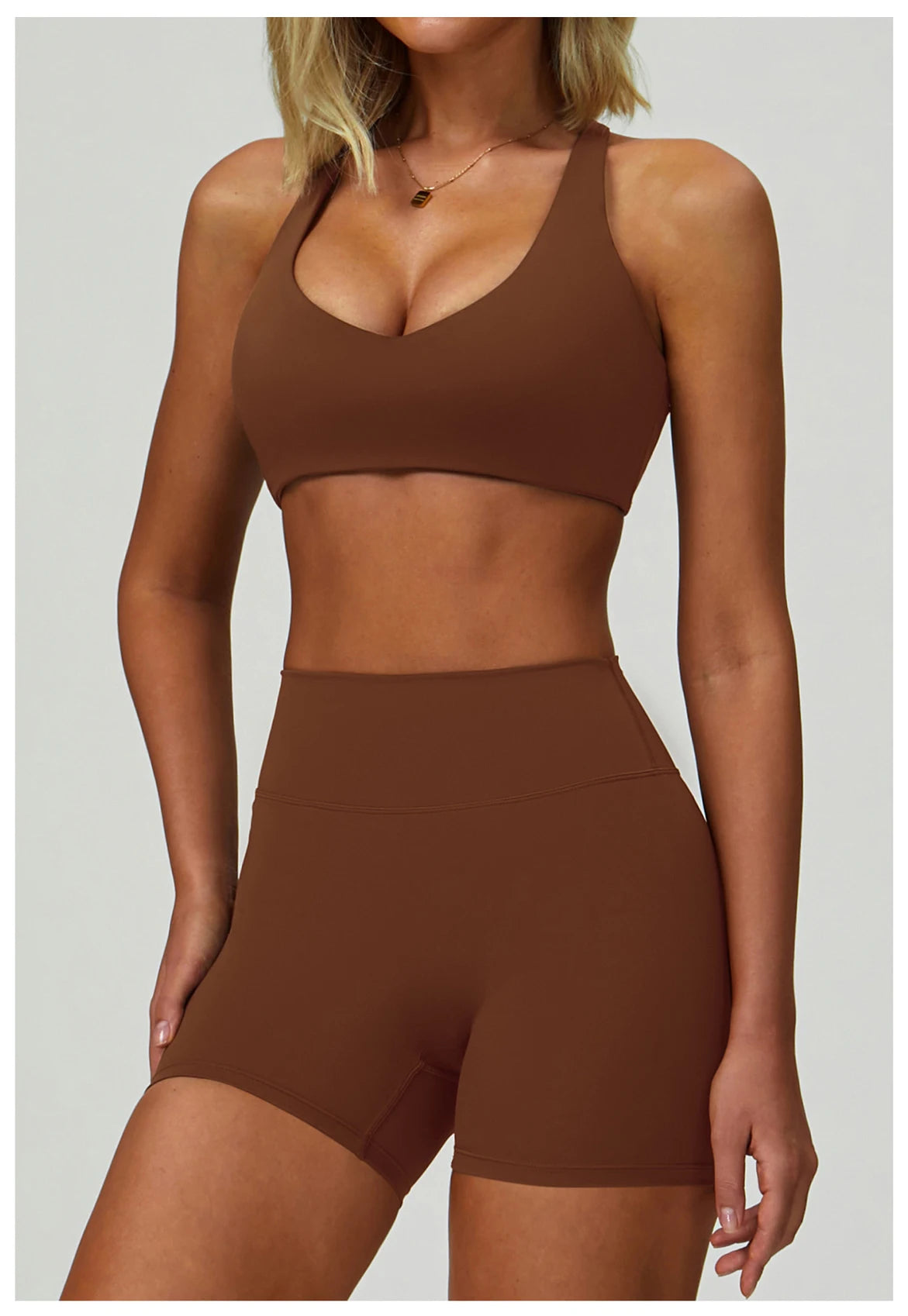 No. 6 Sports Bra, Classic Fit, Racerback, V- Neck, Dry Fit, High Compression, Shock Absorption