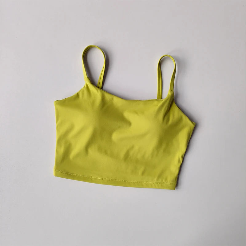 No. 7 Sports Bra, Scoop Back, Cropped Tank, Built in Pads, Buttery, Smoothing Fit