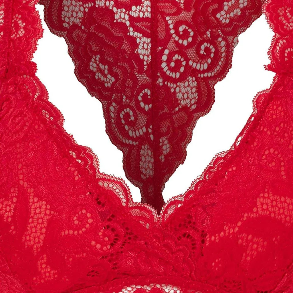 No. 2 Lingerie Bra Separate, V-Plunge Neckline, All Lace, Halter Top, Plus Sizes Available