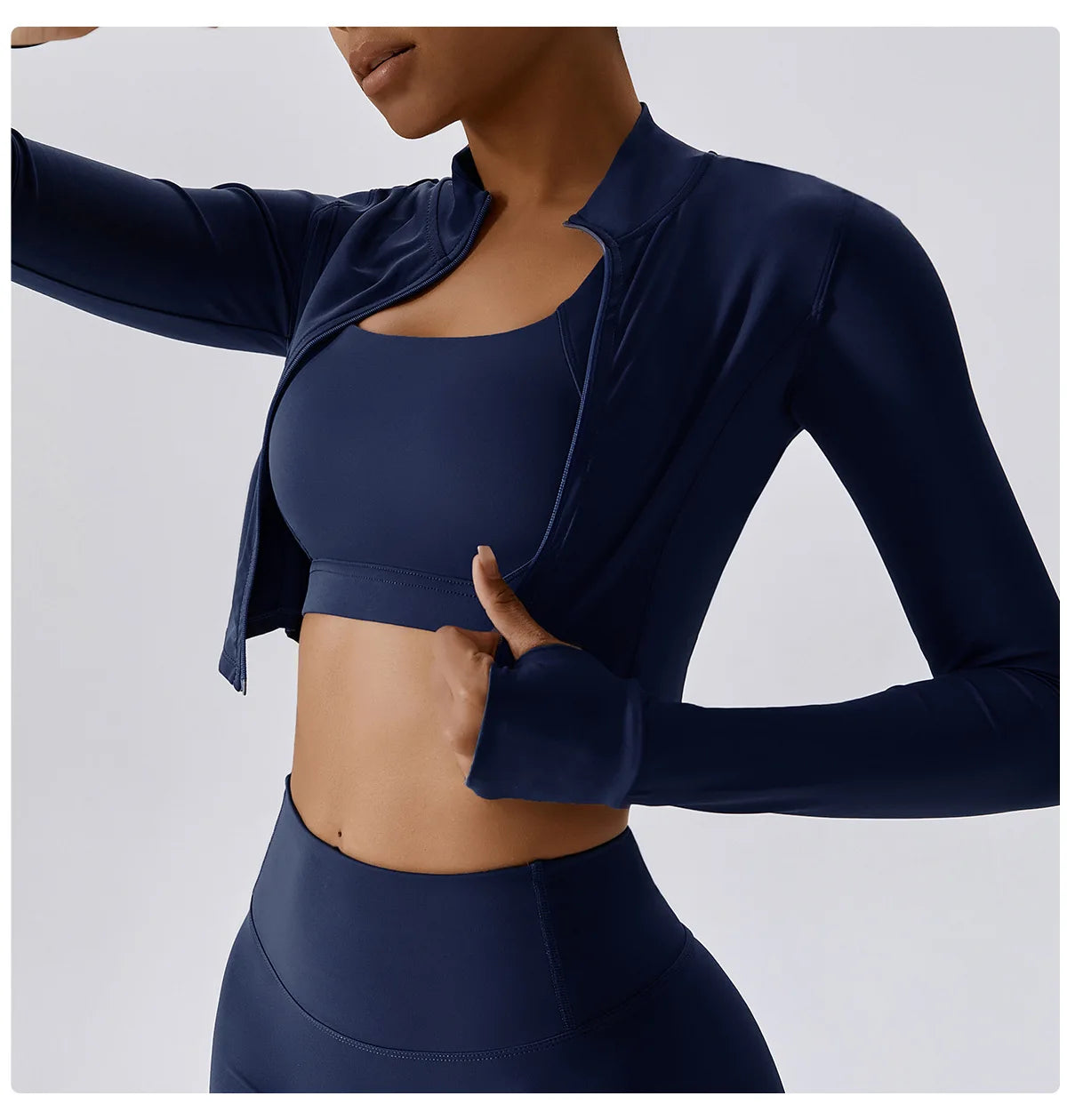 No. 2 Jacket, Super Cropped, Piping Along Curves, Slim Fit, Full Zip