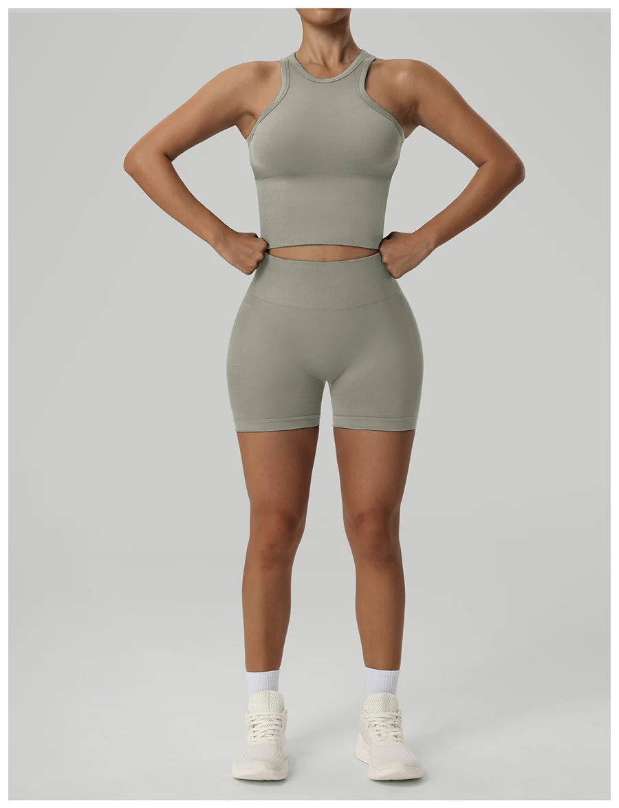 No. 6 Tank Top, Seamless,  Racerback, Compressive Core,  Cropped Length