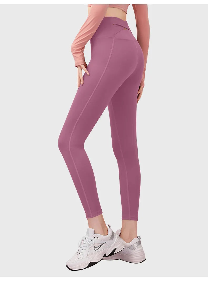 No. 4 Legging, Peekaboo Cross Back Waistband, High-Waist, Athletic, Compressive, Dry Fit