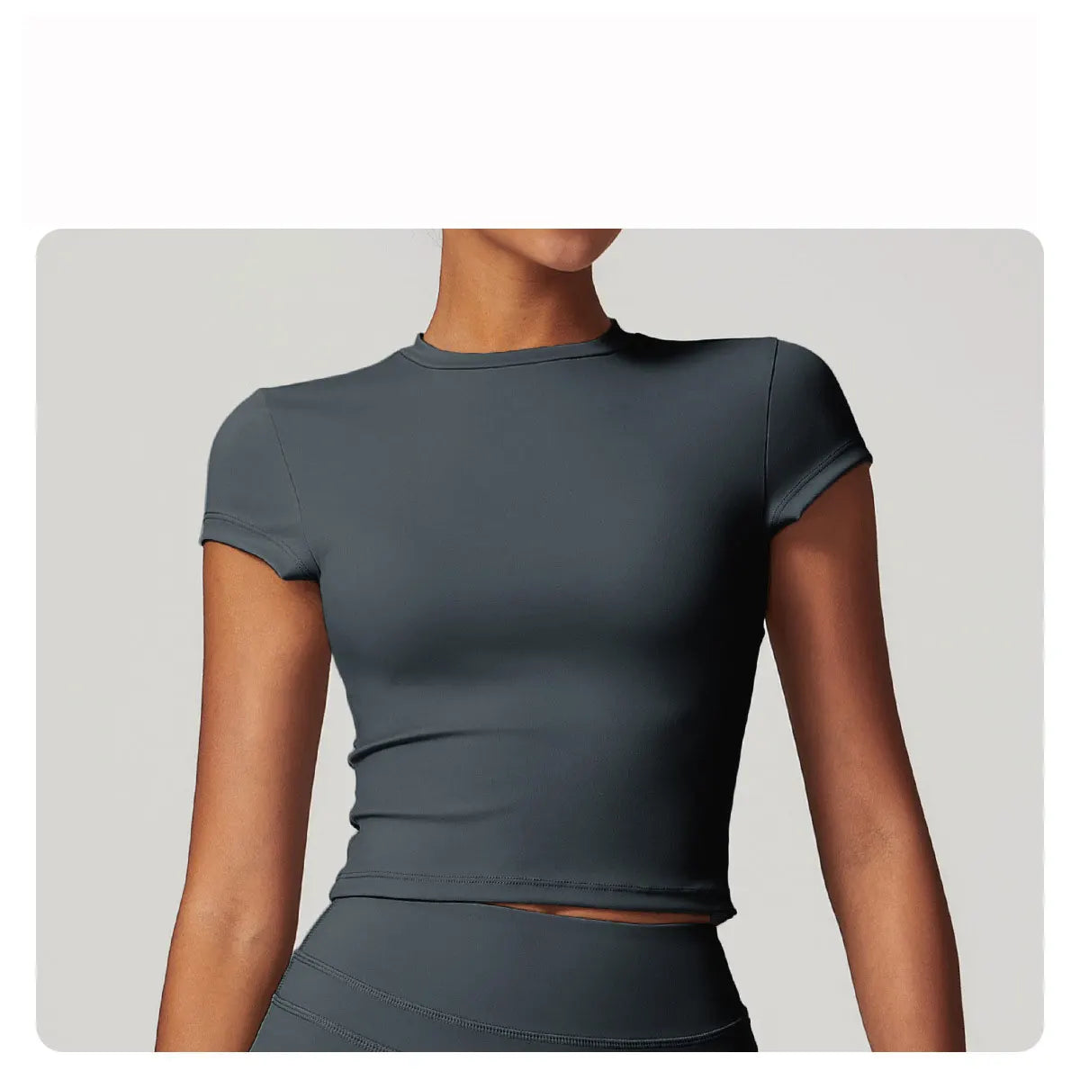 No. 2 Short Sleeve Shirt, Cross Training, Baby Doll Cut, Slim Fit, Waist Grazing Length, Dry Fit, Compressive