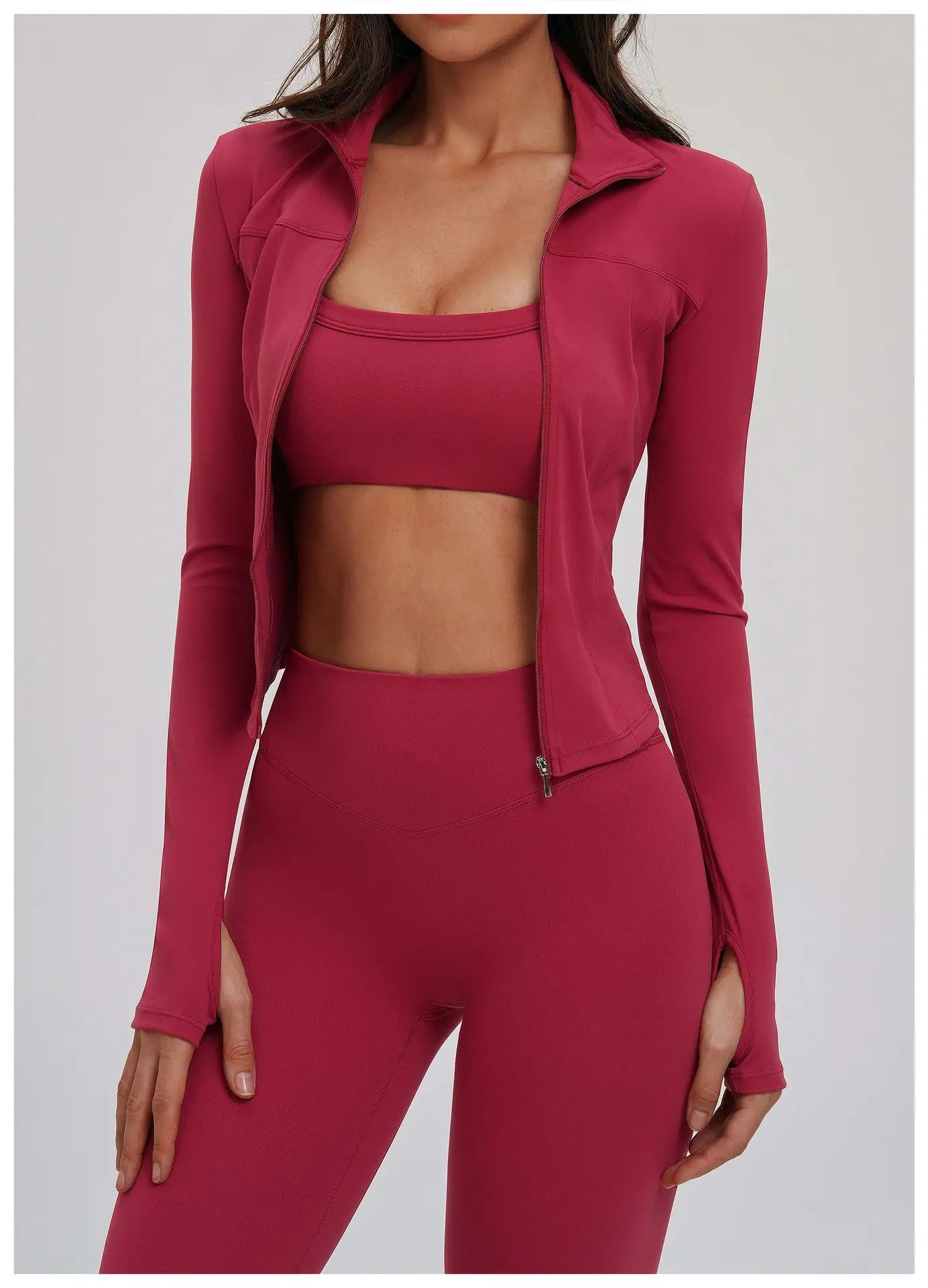 No. 5 Jacket, Convertible Collar, Structured Design, Smoothing, Long Sleeve, Full Zipper
