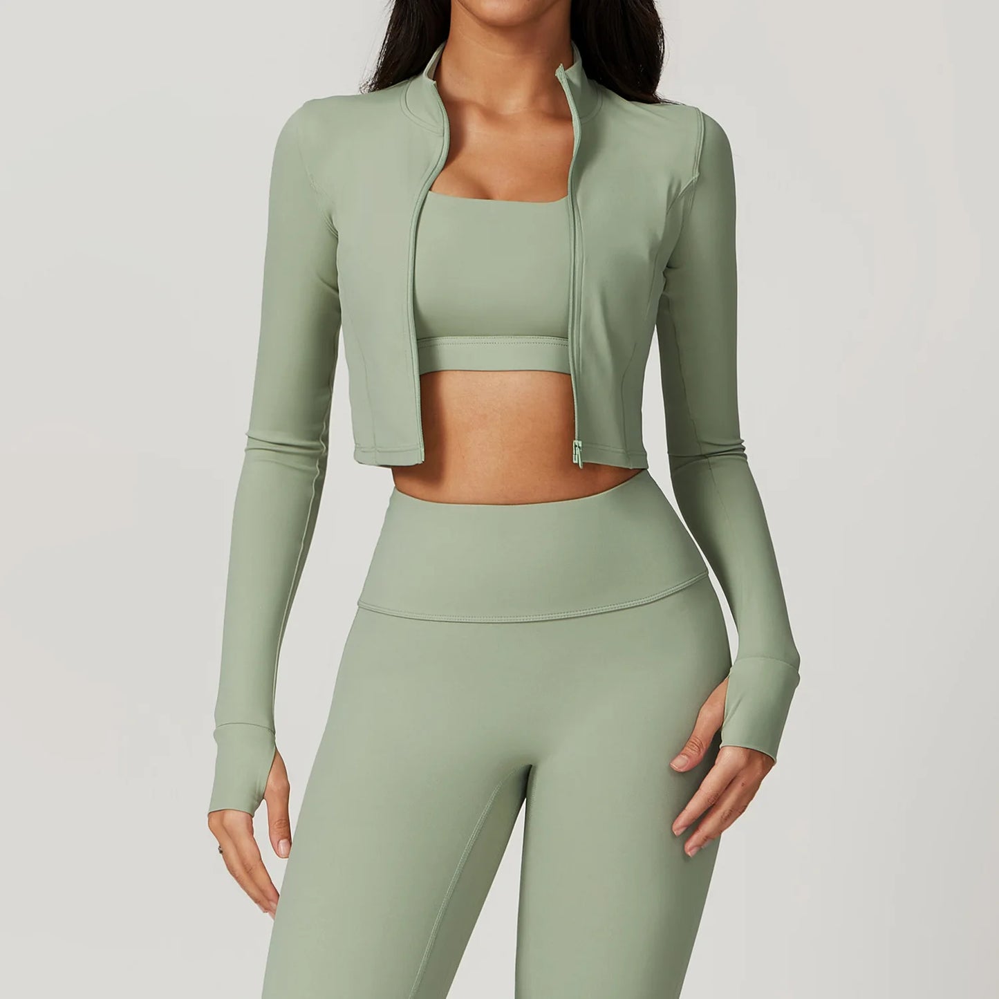 No. 2 Jacket, Super Cropped, Piping Along Curves, Slim Fit, Full Zip