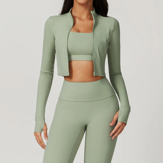 No. 2 Jacket, Super Cropped, Piping Along Curves, Slim Fit, Full Zip