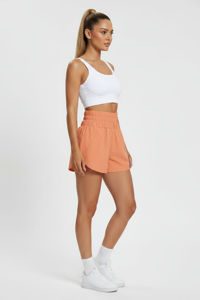 No. 1 Shorts, All Day Ease Short, With Wide Smocked Waistband, High Split, Cross Train, Running