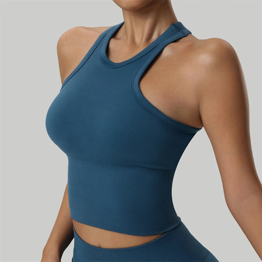 No. 6 Tank Top, Seamless,  Racerback, Compressive Core,  Cropped Length