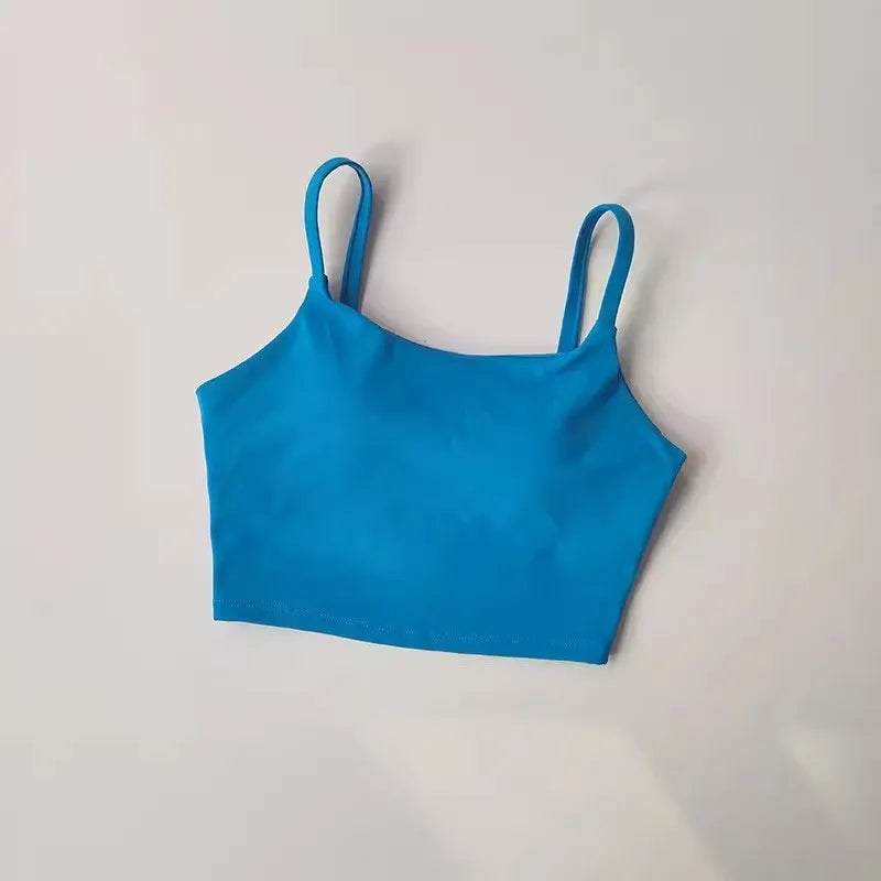 No. 7 Sports Bra, Scoop Back, Cropped Tank, Built in Pads, Buttery, Smoothing Fit