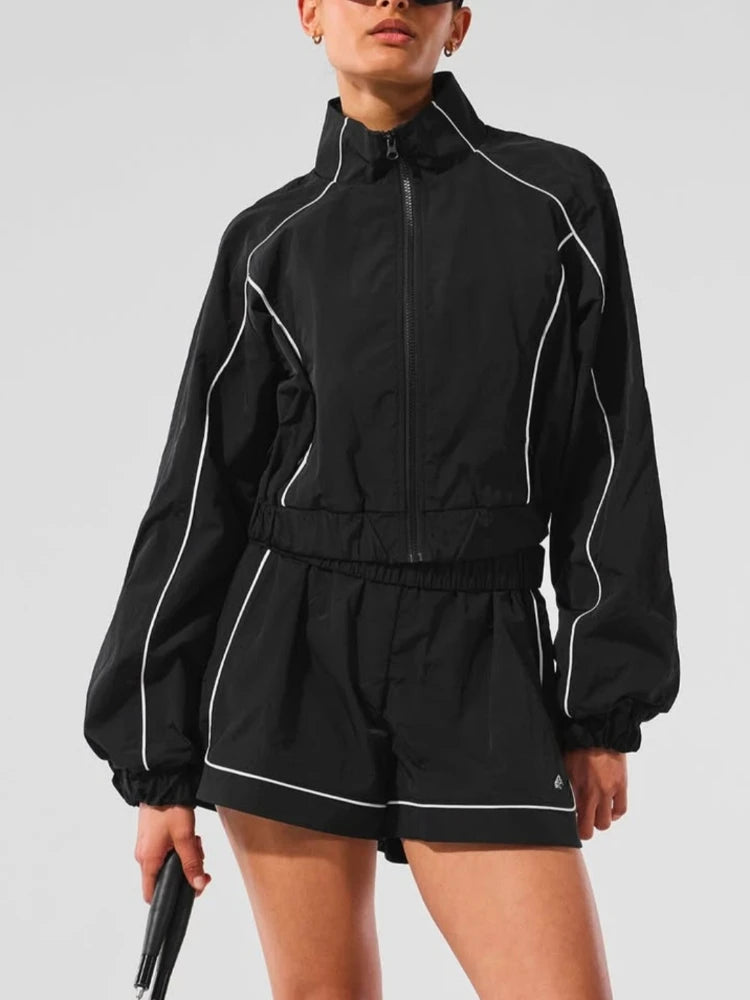 No. 6 Matching Set, 2 PC Racer Tennis Track Jacket And Short