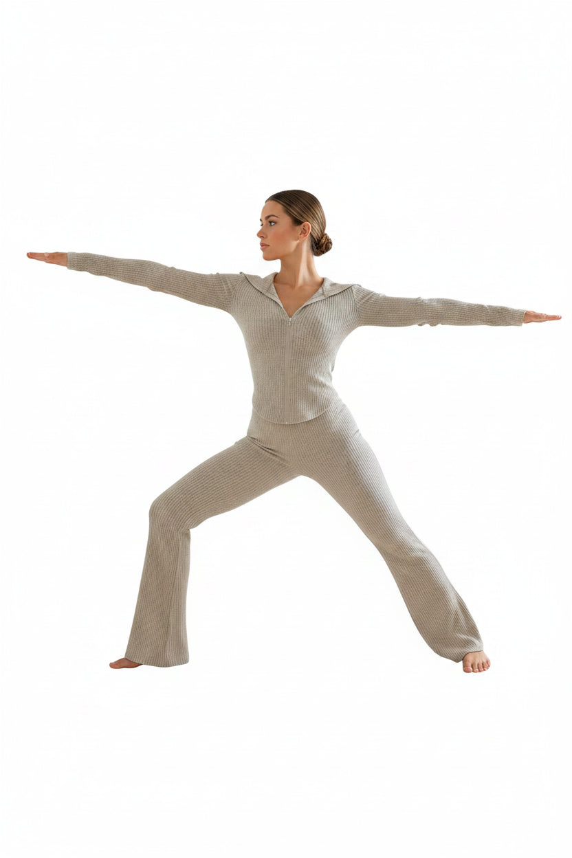 No. 6 Matching Set, The Serenity Ribbed Flare Lounge Set
