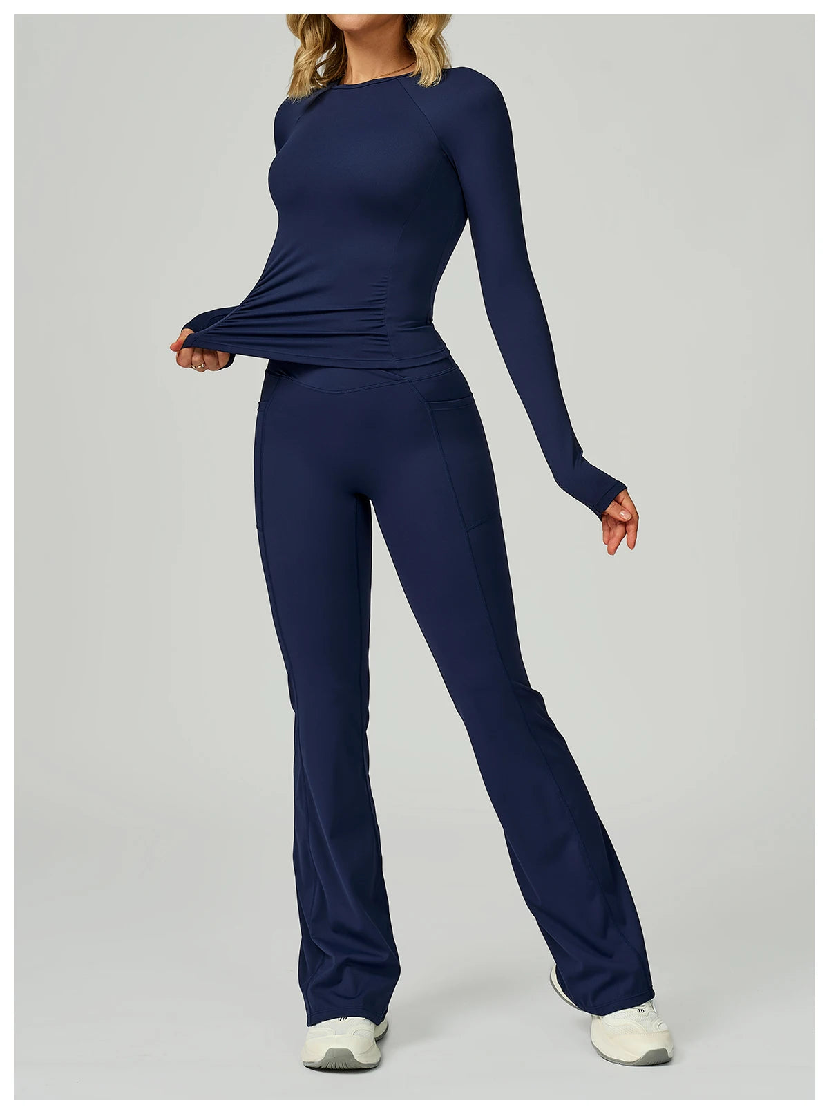 No. 6 Long Sleeve Shirt, Yummy Tummy Ruching, Athletic, Compressive, Dry Fit, Full Coverage
