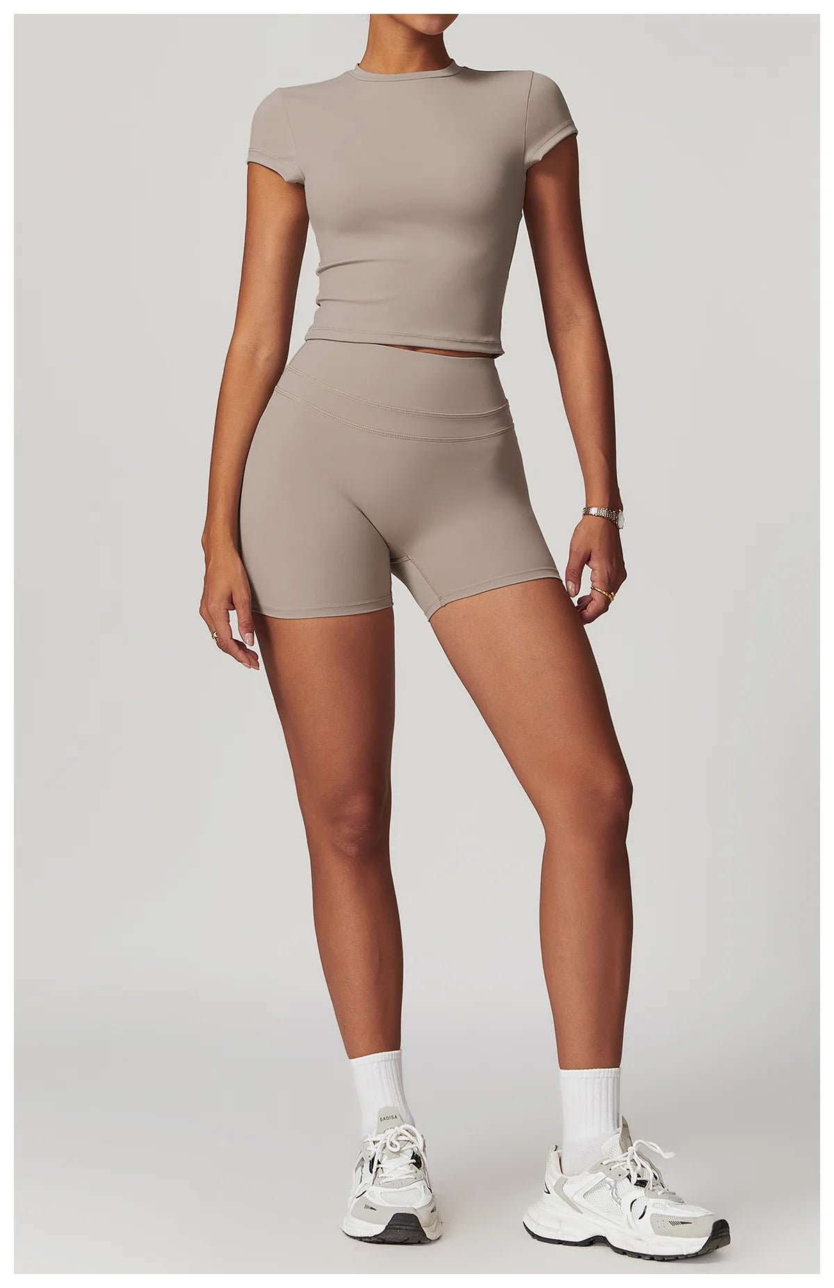 No. 2 Short Sleeve Shirt, Cross Training, Baby Doll Cut, Slim Fit, Waist Grazing Length, Dry Fit, Compressive