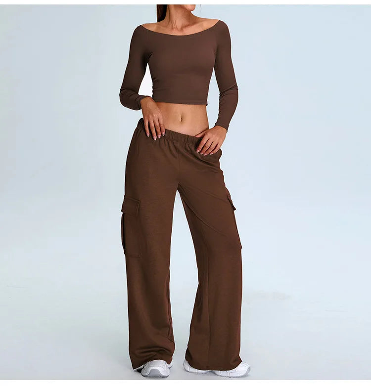No. 2 Long Sleeve Shirt, Bare Shoulder, Boat Neckline, 4 Way Stretch, Soft Essential