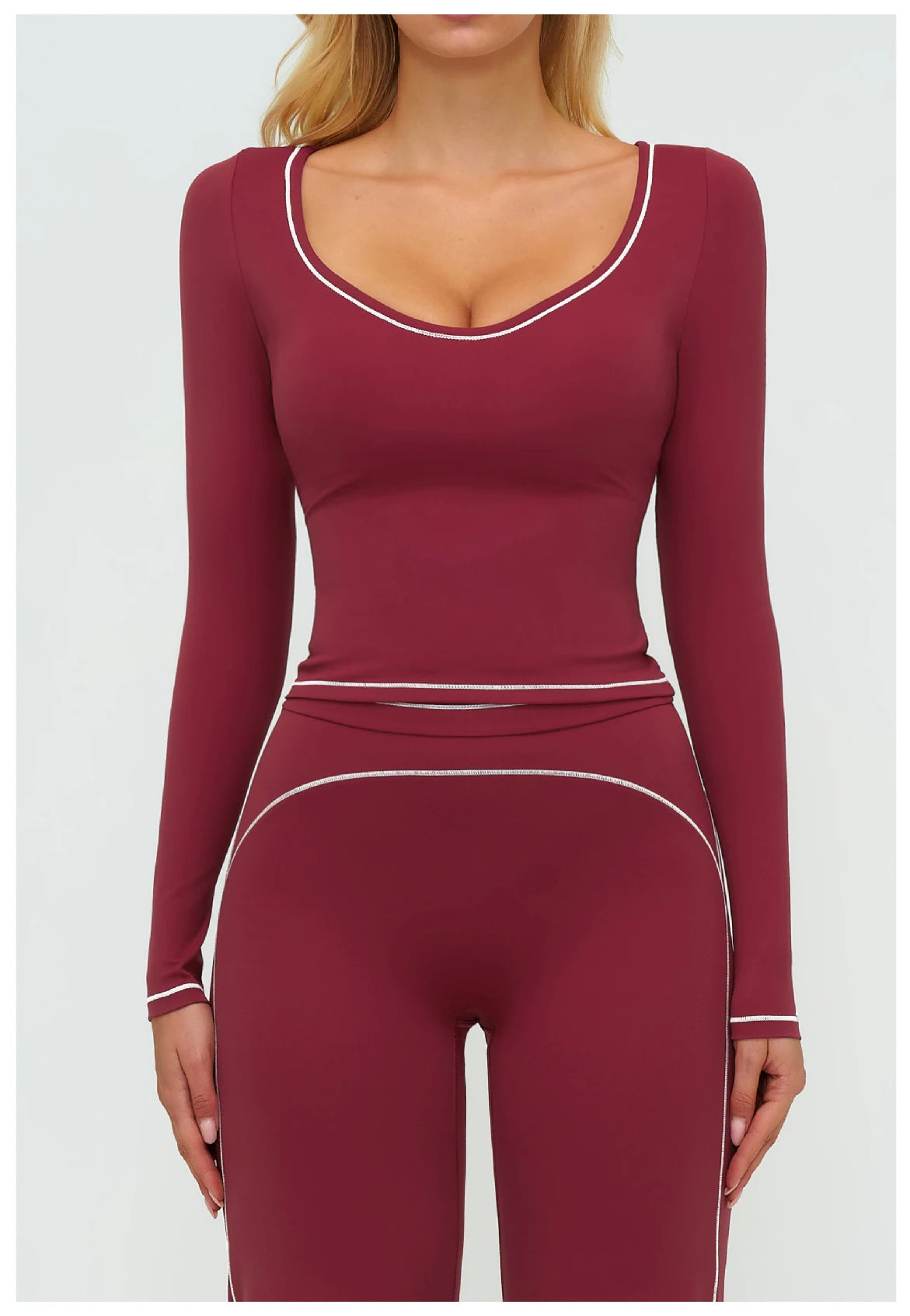 No. 7 Long Sleeve Shirt, Sweetheart Neckline, Long Sleeve, Dry Fit, Athletic