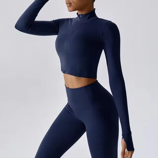 No. 2 Jacket, Super Cropped, Piping Along Curves, Slim Fit, Full Zip