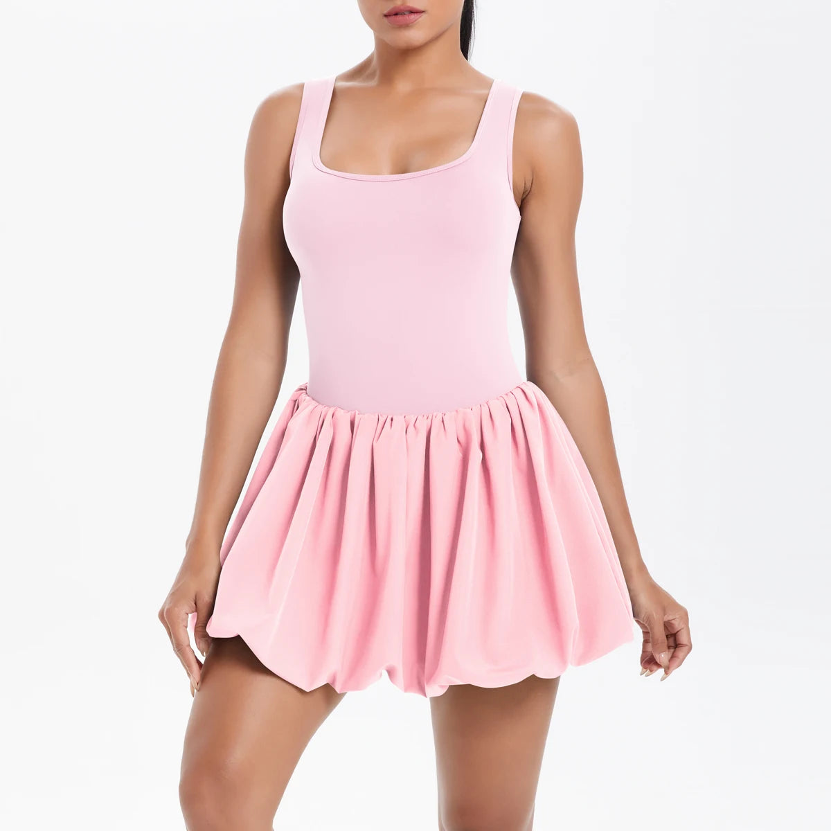 No. 4 Dress, Buttery, Tennis Dress, Bubble Skirt, Scoop Neck, True Fit Straps, Under Shorts