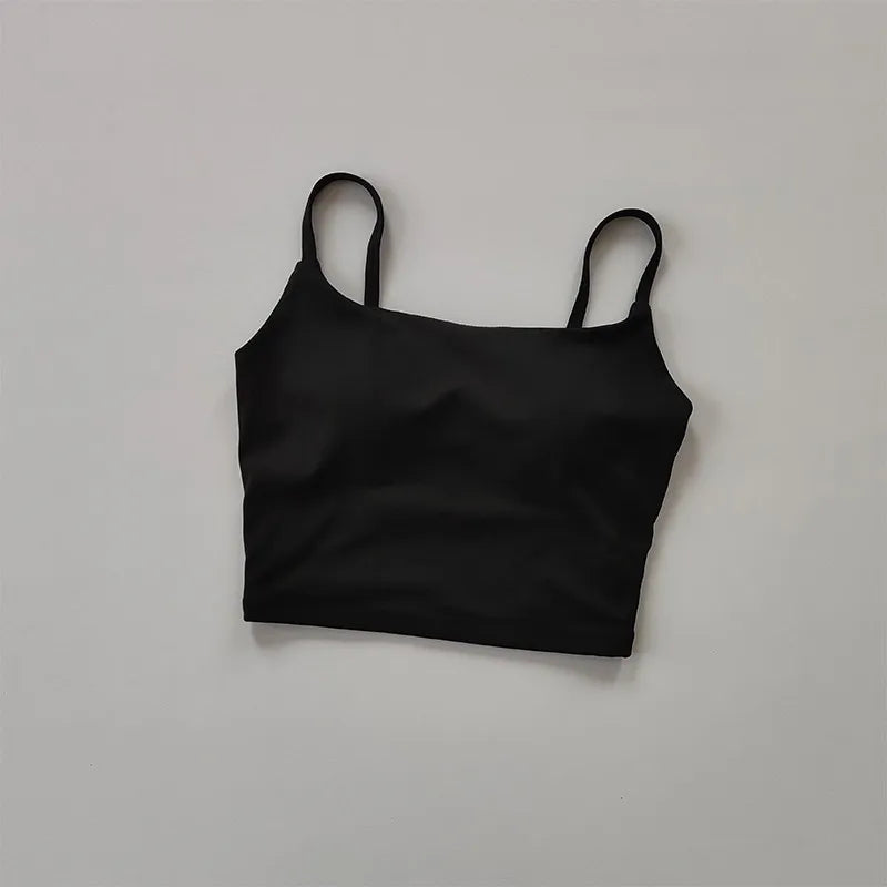 No. 7 Sports Bra, Scoop Back, Cropped Tank, Built in Pads, Buttery, Smoothing Fit