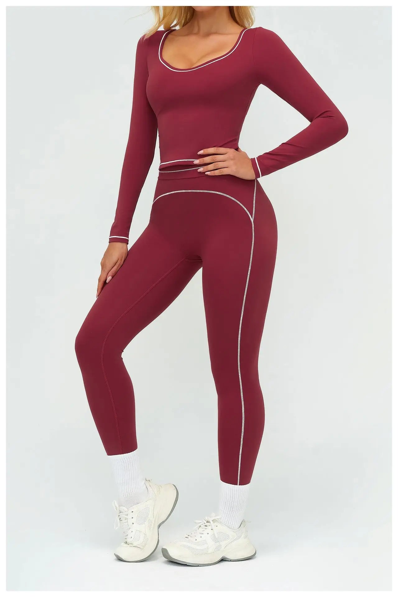 No. 7 Long Sleeve Shirt, Sweetheart Neckline, Long Sleeve, Dry Fit, Athletic