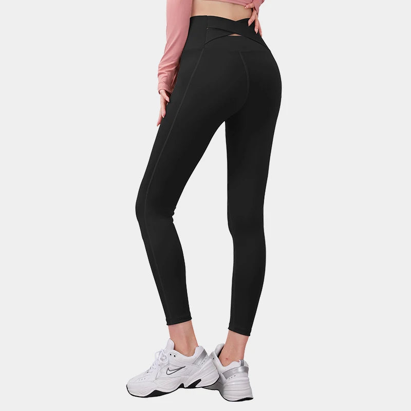 No. 4 Legging, Peekaboo Cross Back Waistband, High-Waist, Athletic, Compressive, Dry Fit