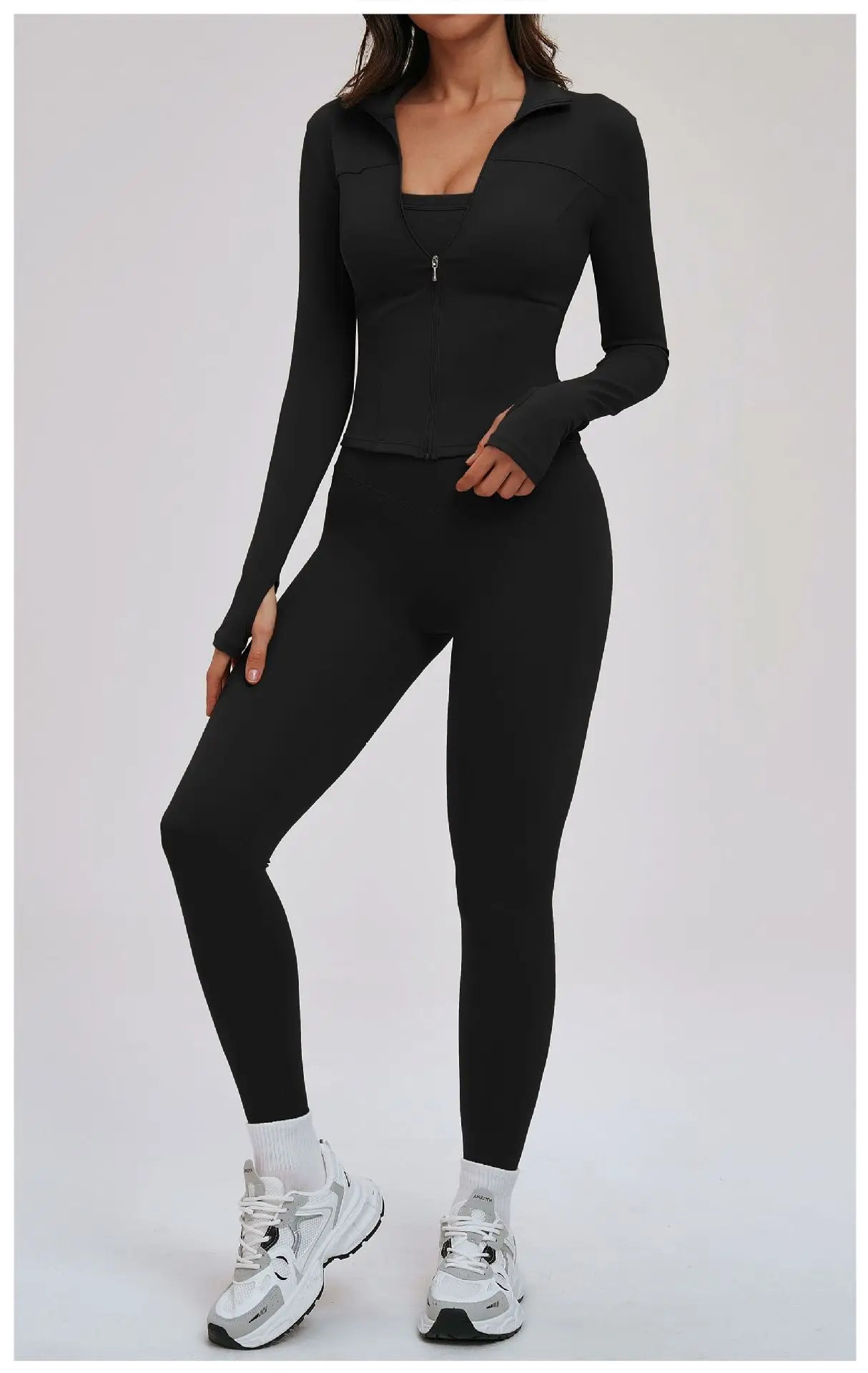No. 5 Jacket, Convertible Collar, Structured Design, Smoothing, Long Sleeve, Full Zipper