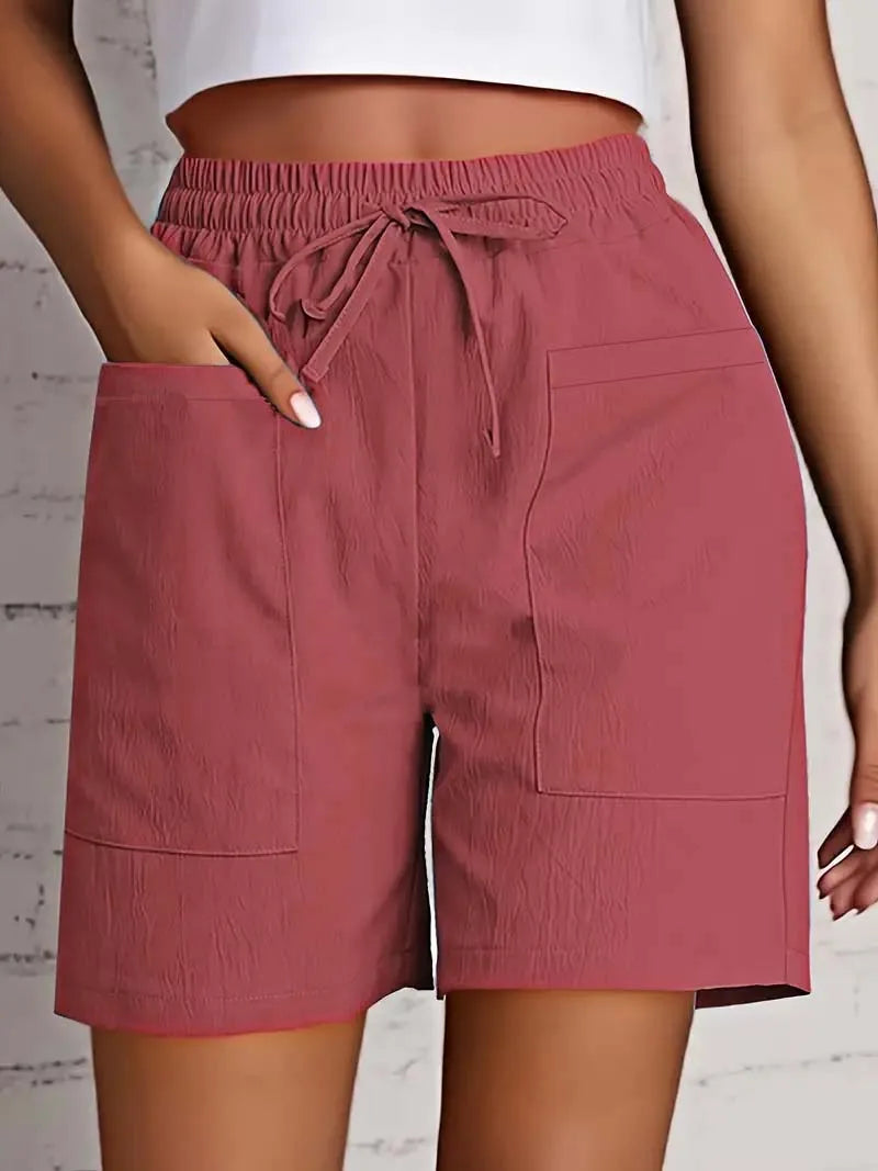 No. 2 Shorts, High-Waist, Mid-Thigh, Loose Fit, Front Flat Pockets With Draw String, Casual