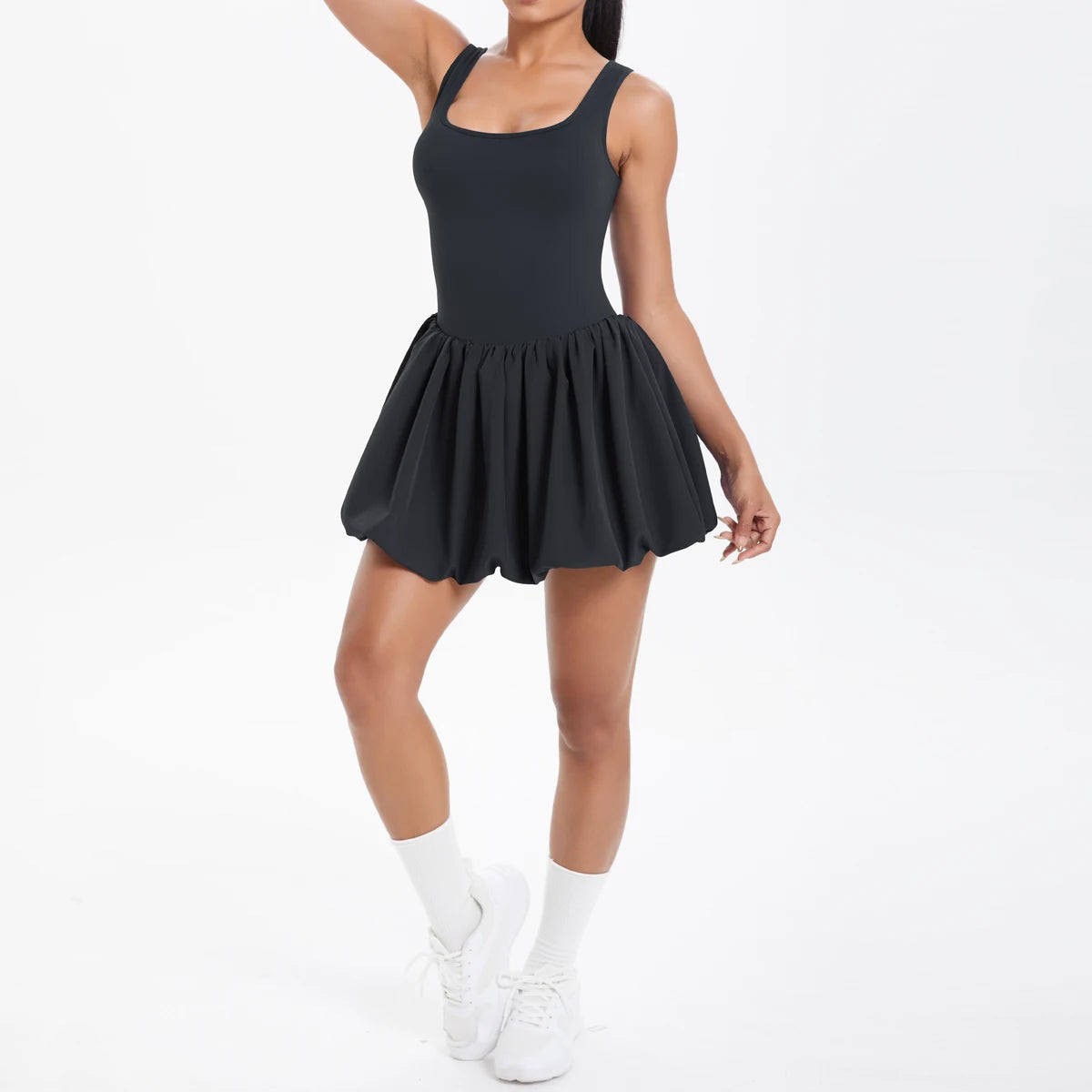 No. 4 Dress, Buttery, Tennis Dress, Bubble Skirt, Scoop Neck, True Fit Straps, Under Shorts