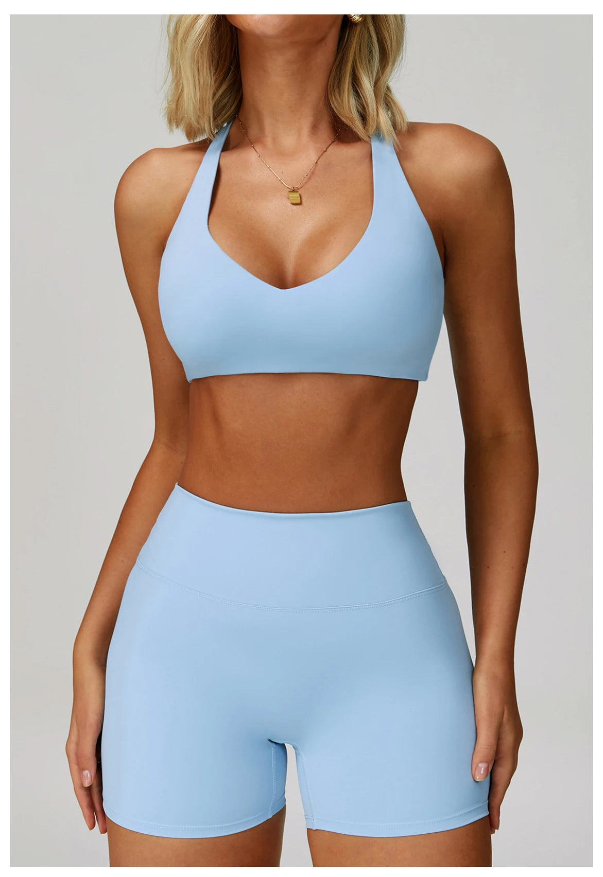 No. 6 Sports Bra, Classic Fit, Racerback, V- Neck, Dry Fit, High Compression, Shock Absorption