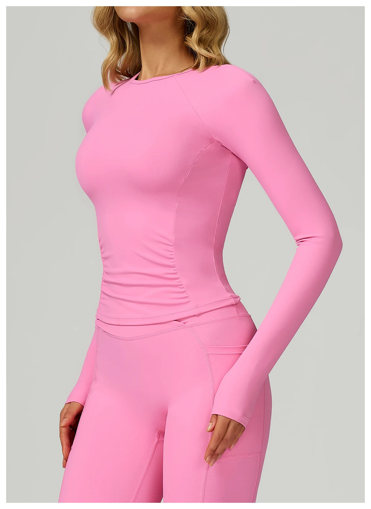 No. 6 Long Sleeve Shirt, Yummy Tummy Ruching, Athletic, Compressive, Dry Fit, Full Coverage