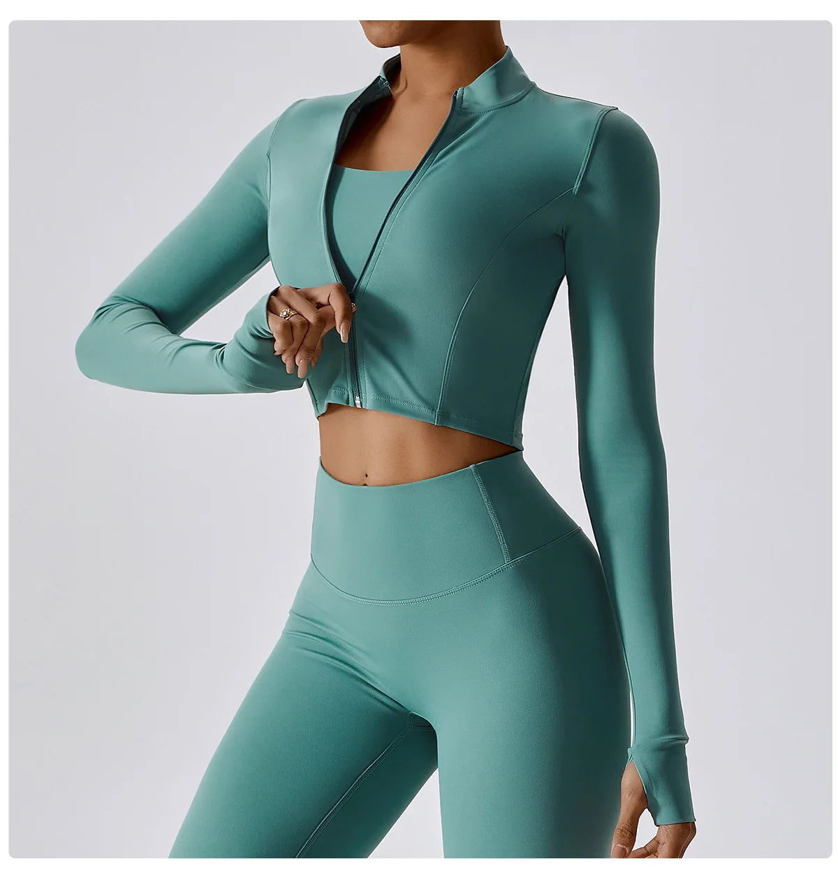 No. 2 Jacket, Super Cropped, Piping Along Curves, Slim Fit, Full Zip