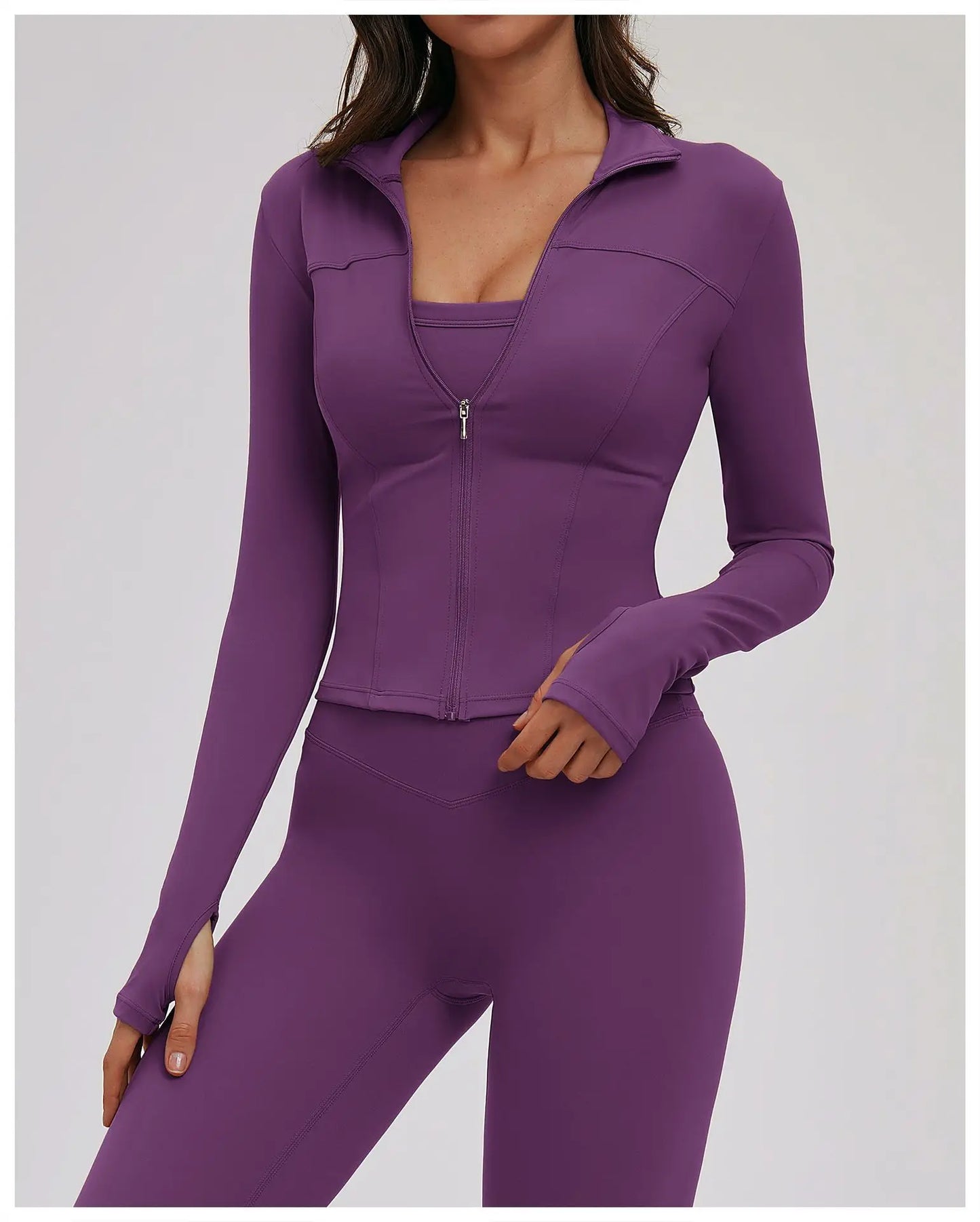 No. 5 Jacket, Convertible Collar, Structured Design, Smoothing, Long Sleeve, Full Zipper