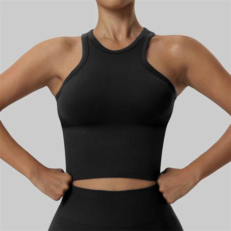 No. 6 Tank Top, Seamless,  Racerback, Compressive Core,  Cropped Length