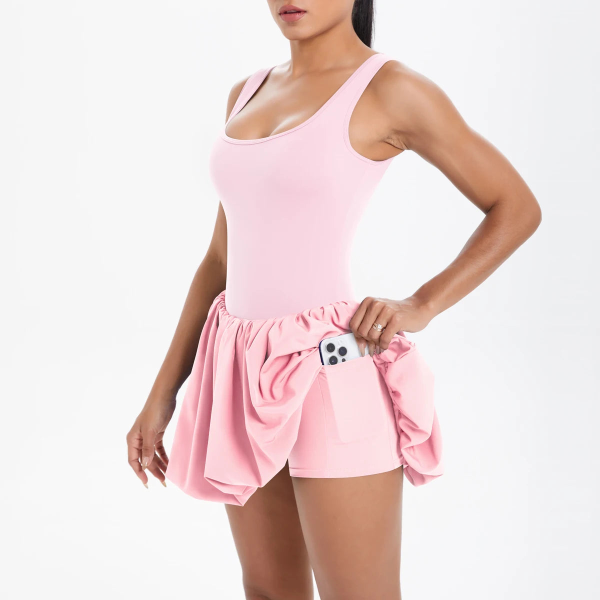 No. 4 Dress, Buttery, Tennis Dress, Bubble Skirt, Scoop Neck, True Fit Straps, Under Shorts