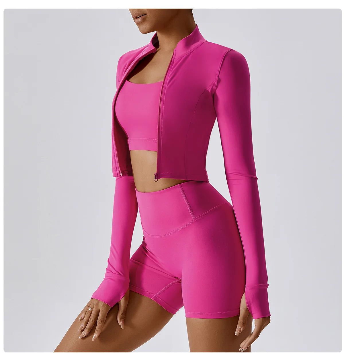 No. 2 Jacket, Super Cropped, Piping Along Curves, Slim Fit, Full Zip