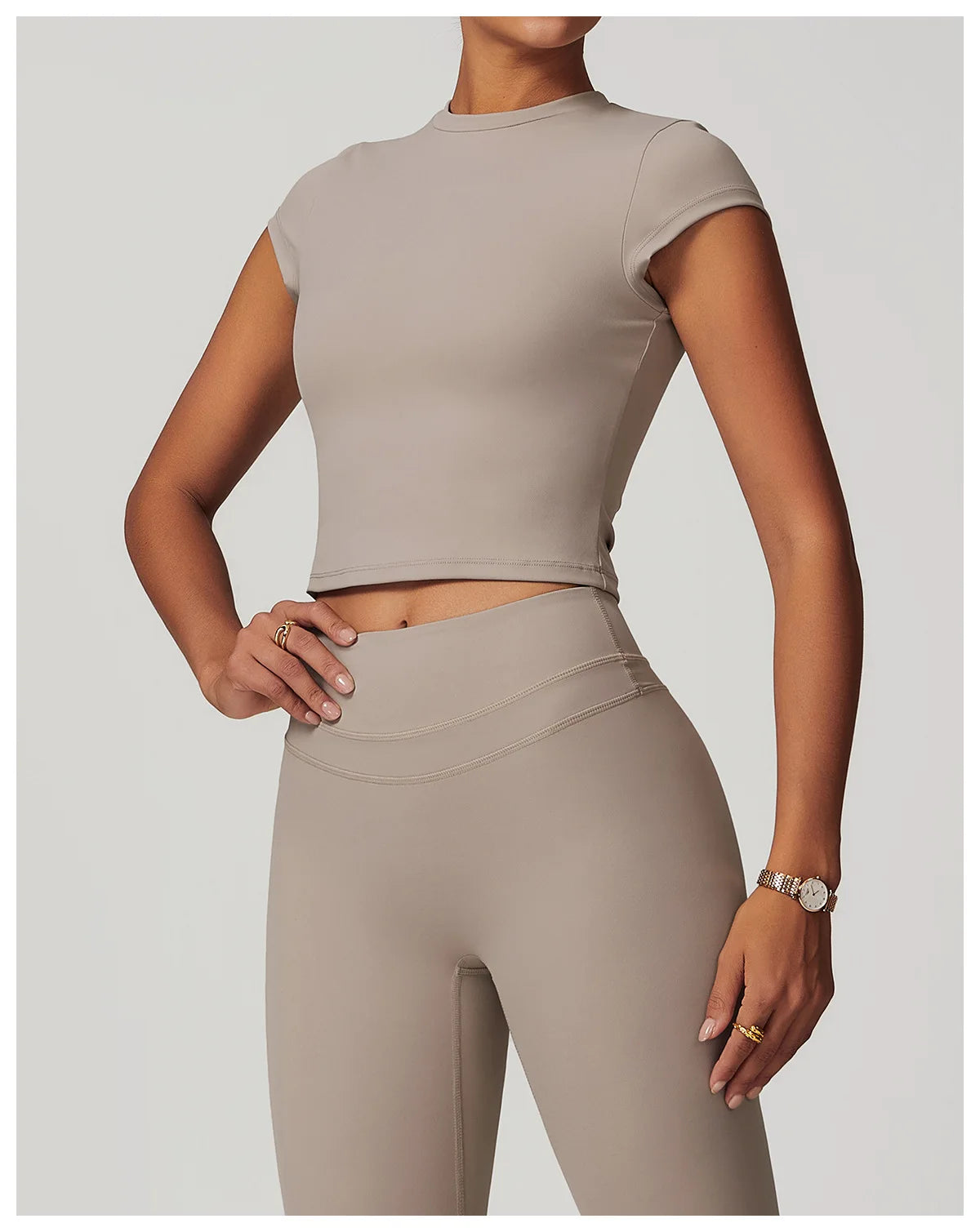 No. 2 Short Sleeve Shirt, Cross Training, Baby Doll Cut, Slim Fit, Waist Grazing Length, Dry Fit, Compressive