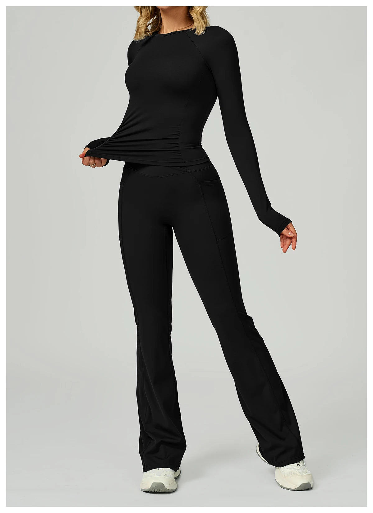 No. 6 Long Sleeve Shirt, Yummy Tummy Ruching, Athletic, Compressive, Dry Fit, Full Coverage