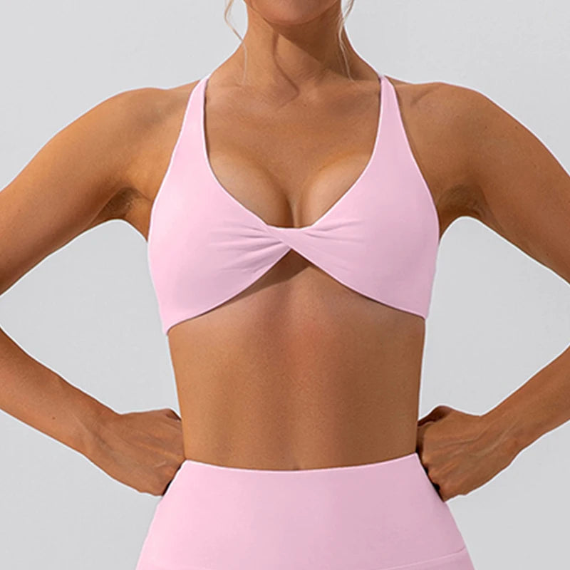 No. 1 Sports Bra, Twisted Cup Neckline, Criss Cross, Strappy Back Horizon