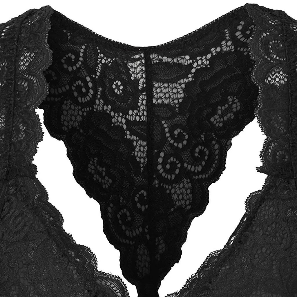 No. 2 Lingerie Bra Separate, V-Plunge Neckline, All Lace, Halter Top, Plus Sizes Available