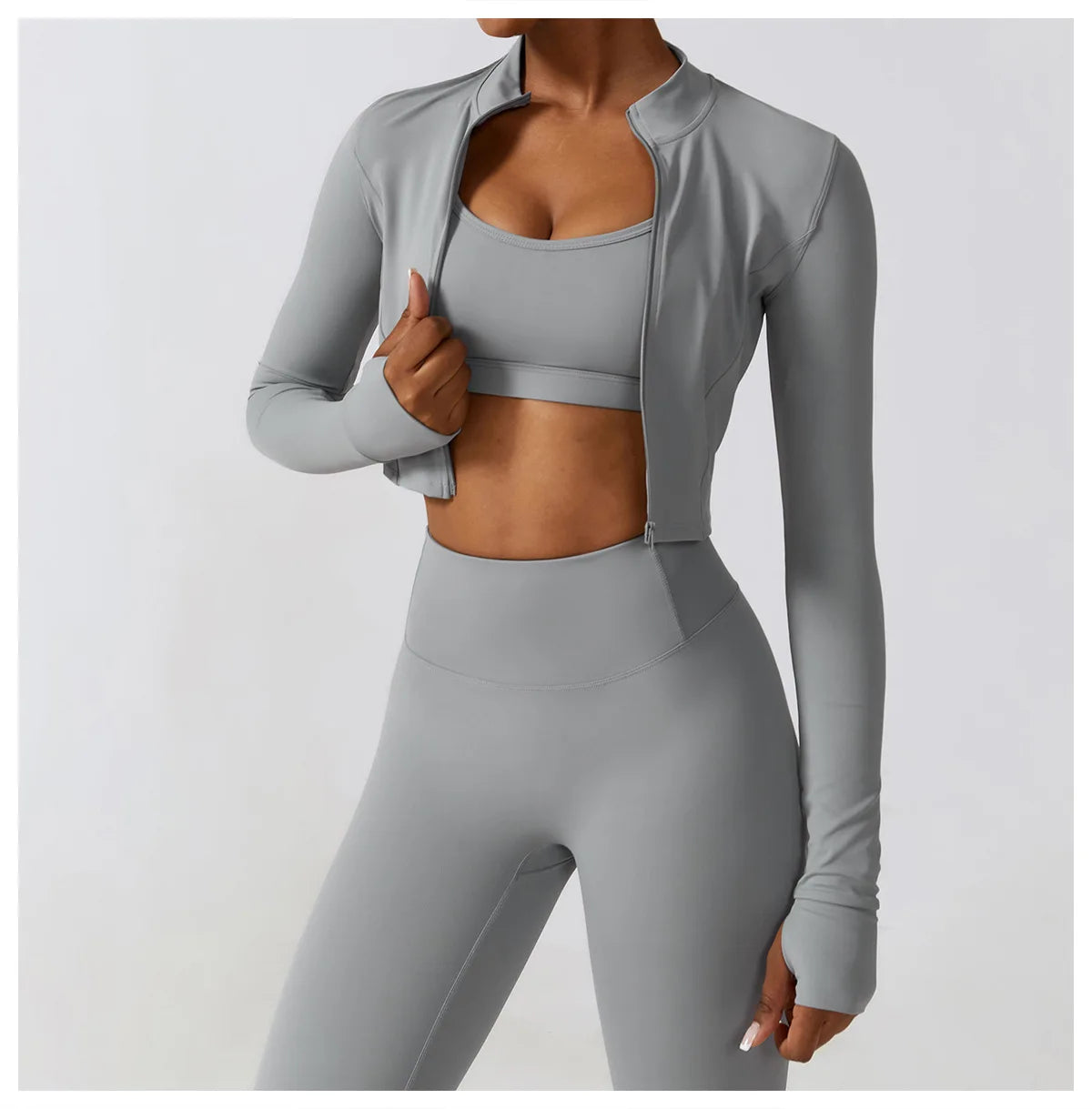 No. 2 Jacket, Super Cropped, Piping Along Curves, Slim Fit, Full Zip
