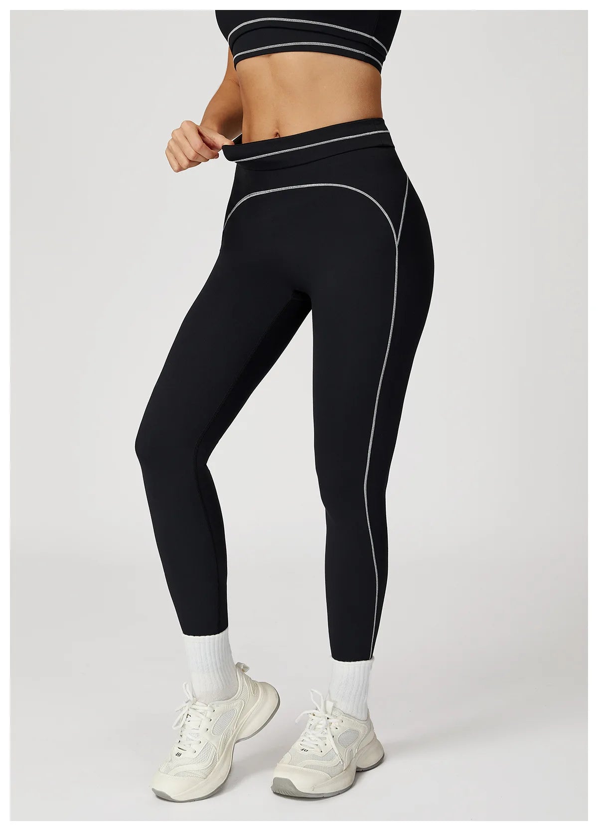 No. 6 Legging, Heart Throb Piping, Statement Comfort Waistband, No Front Seam, Butter Soft