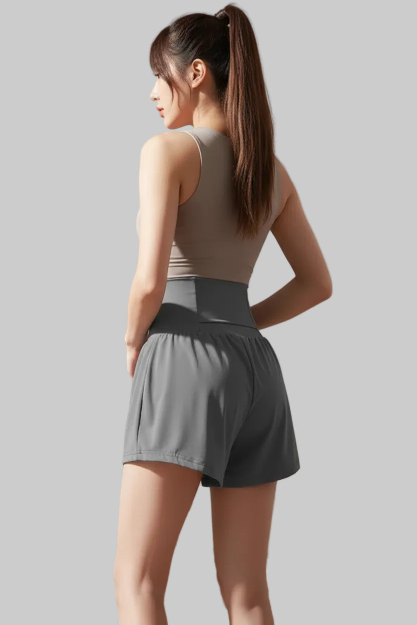 No. 4 Shorts, Extra Wide, Fold Over Comfort Waist Band, Layered Under Short With Pocket