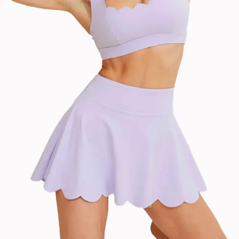 No. 6 Tennis Skirt, Scalloped, High Waisted, Mini Length