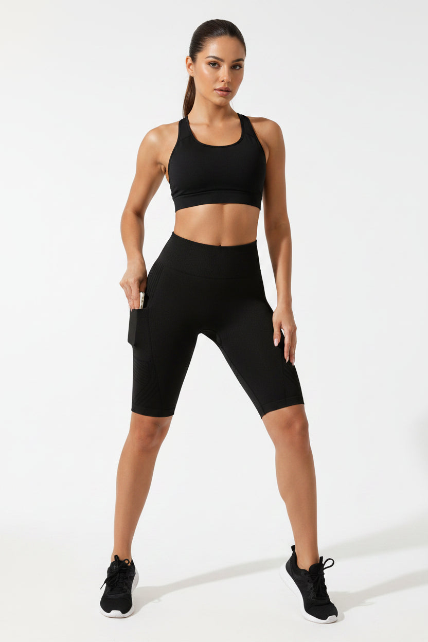 No. 8 Shorts, Long Bermuda Biker, Running, Free Movement, Pocket