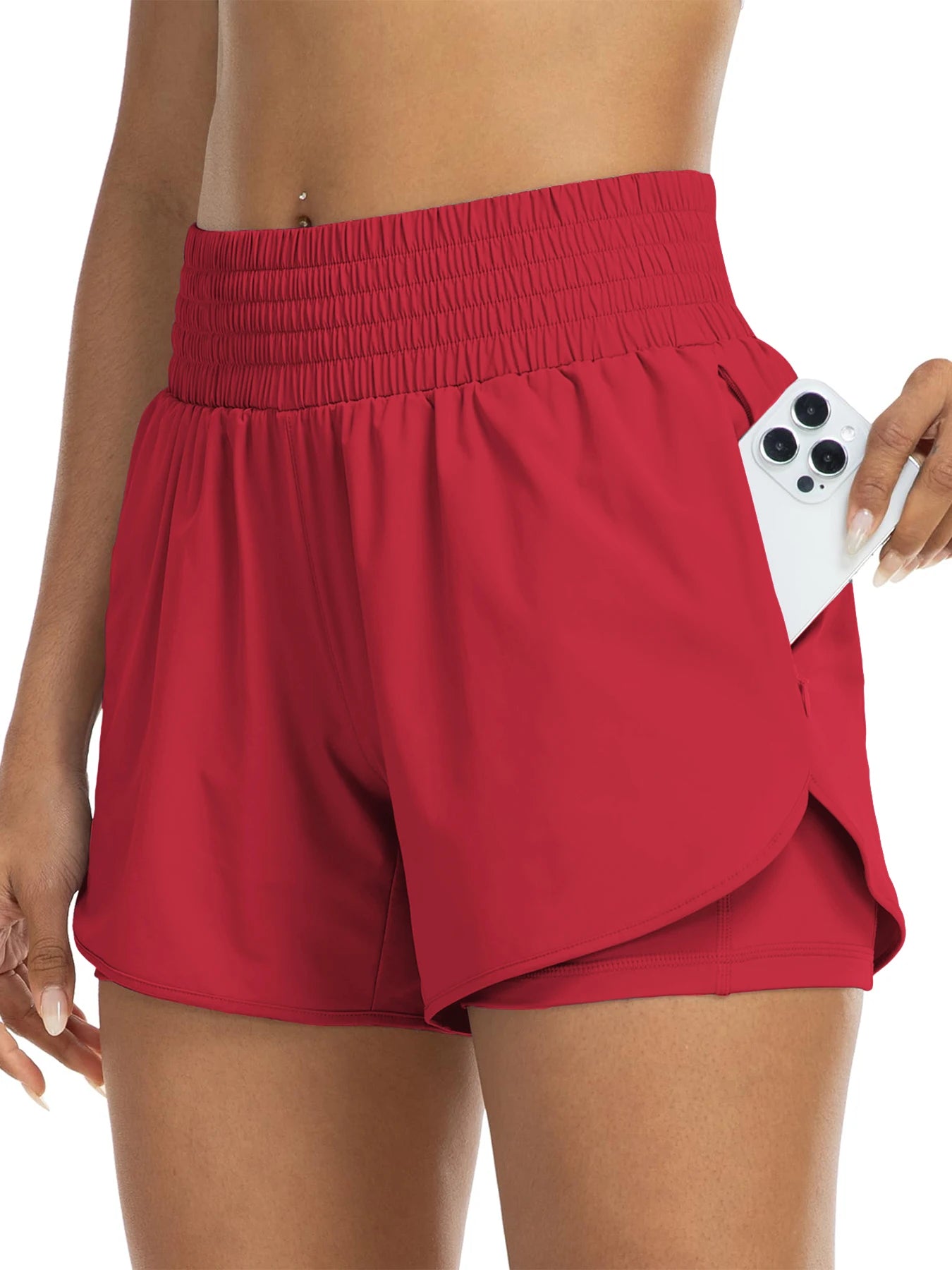 No. 1 Short, Breezy Runner, High-Waisted, Athletic, Layered Design With Under Shorts