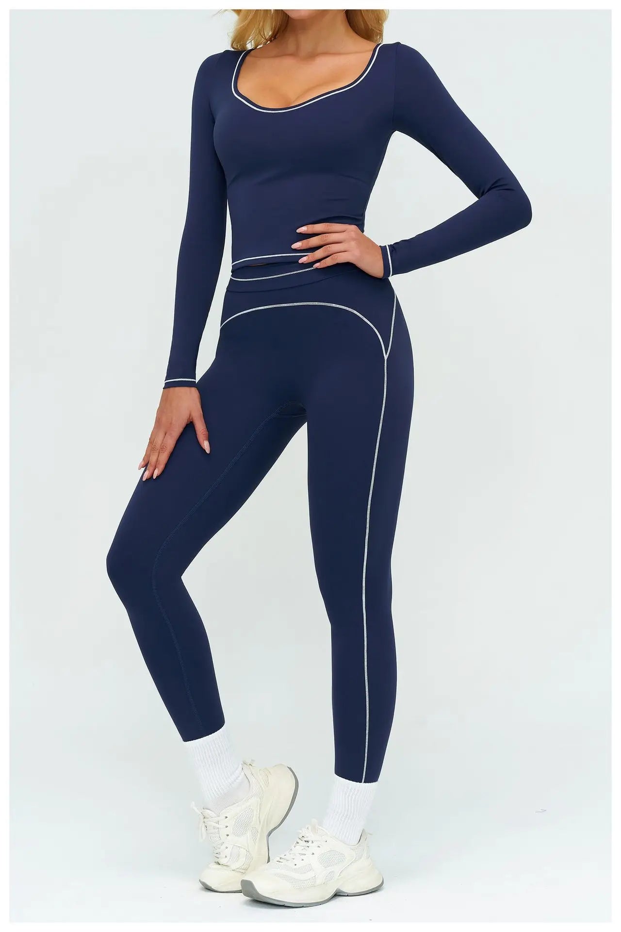 No. 7 Long Sleeve Shirt, Sweetheart Neckline, Long Sleeve, Dry Fit, Athletic