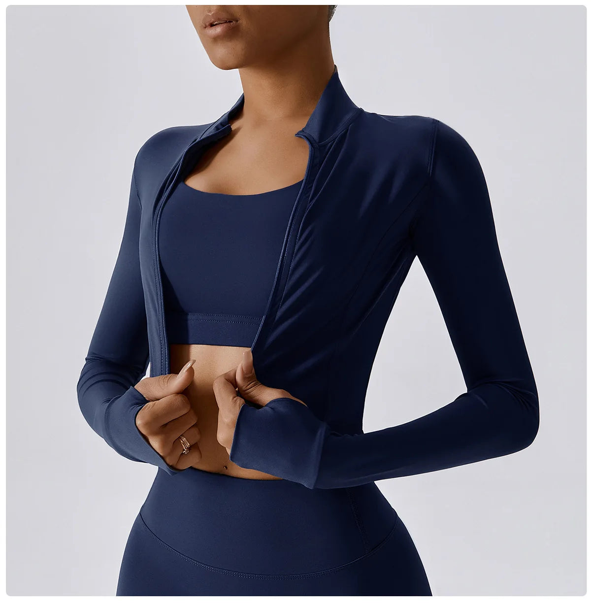 No. 2 Jacket, Super Cropped, Piping Along Curves, Slim Fit, Full Zip
