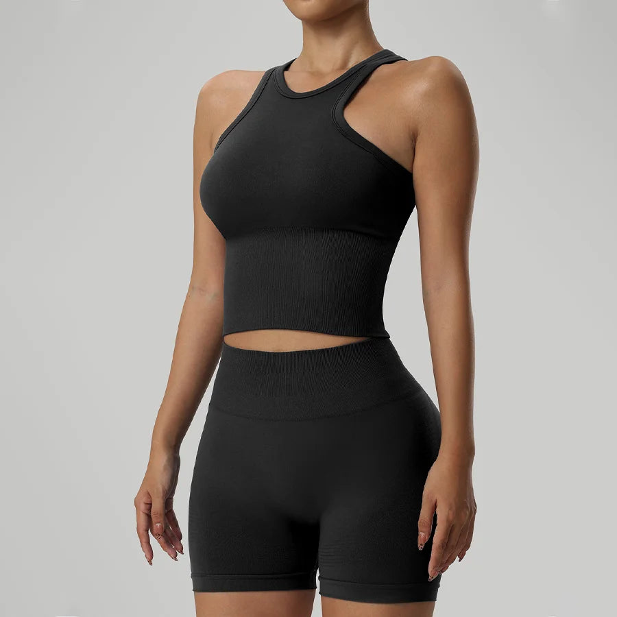 No. 6 Tank Top, Seamless,  Racerback, Compressive Core,  Cropped Length